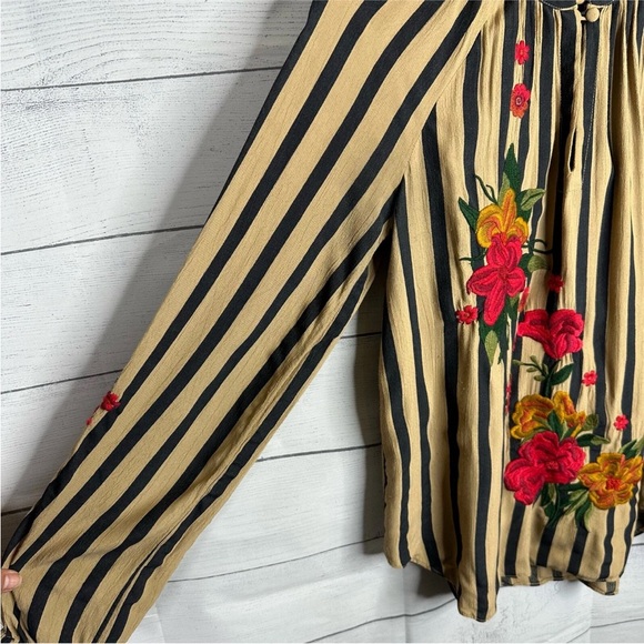 Anthropologie Embroidered Long Sleeve Top - Picture 6 of 9